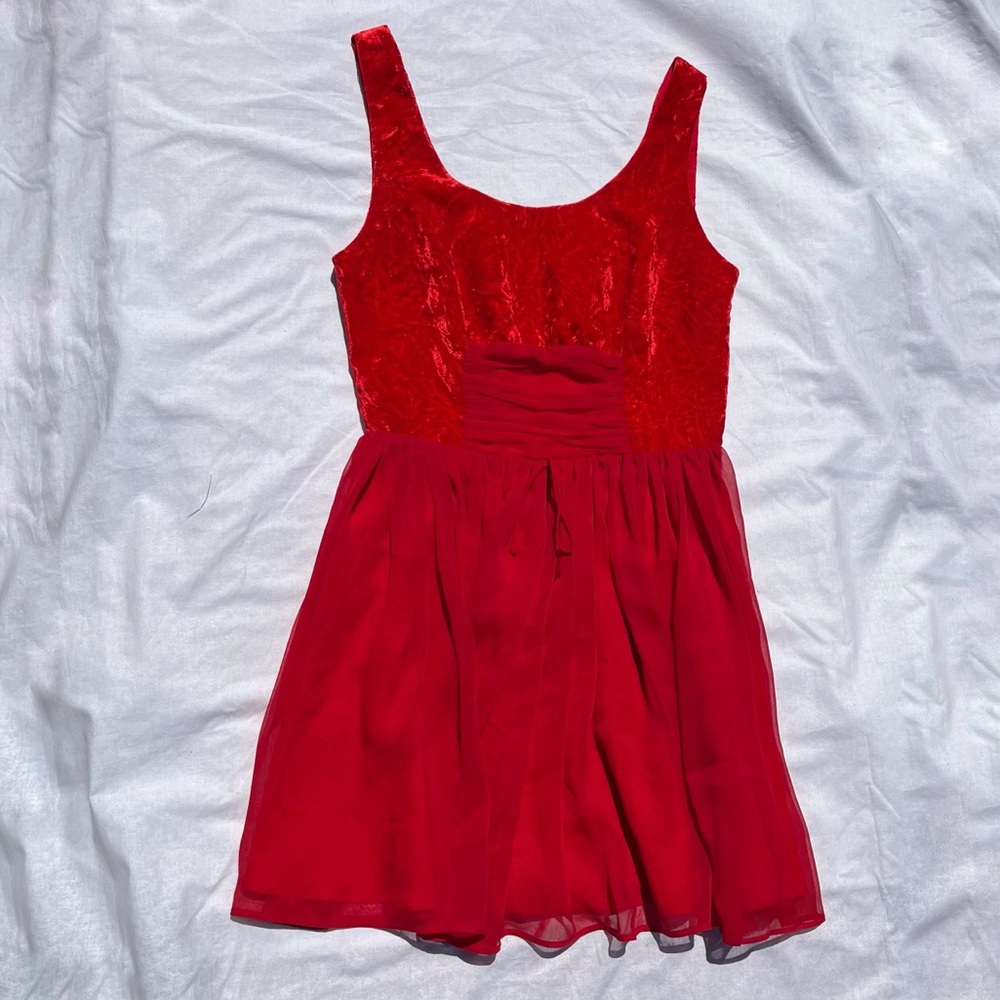 Free People Red Velvety Sleeveless Dress
